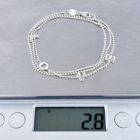 Vintage Italy Dyadema Sterling Silver 925 LOVE Letter Necklace 18" - Picture 5 of 5